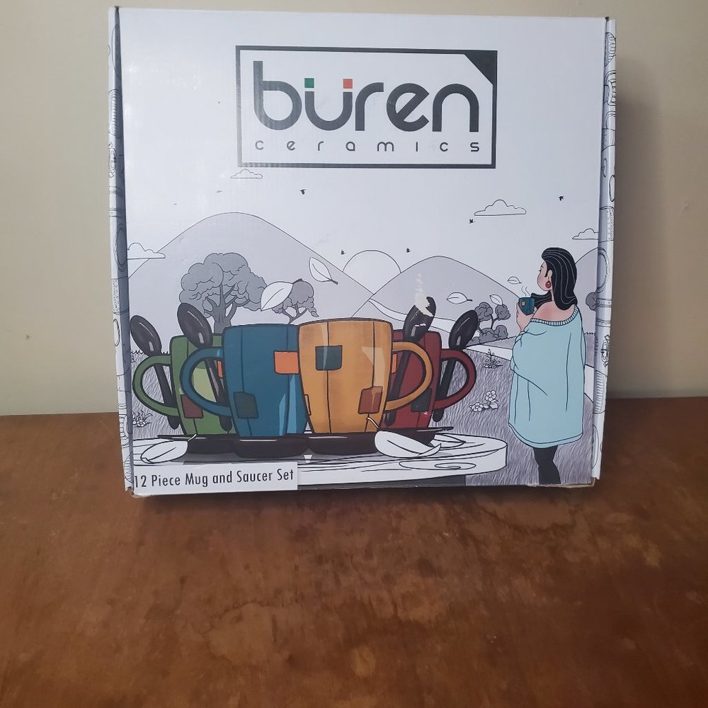 12 piece mug & saucer set